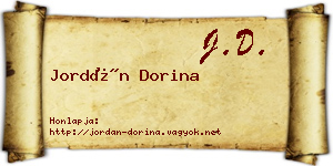 Jordán Dorina névjegykártya